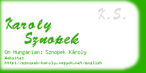 karoly sznopek business card